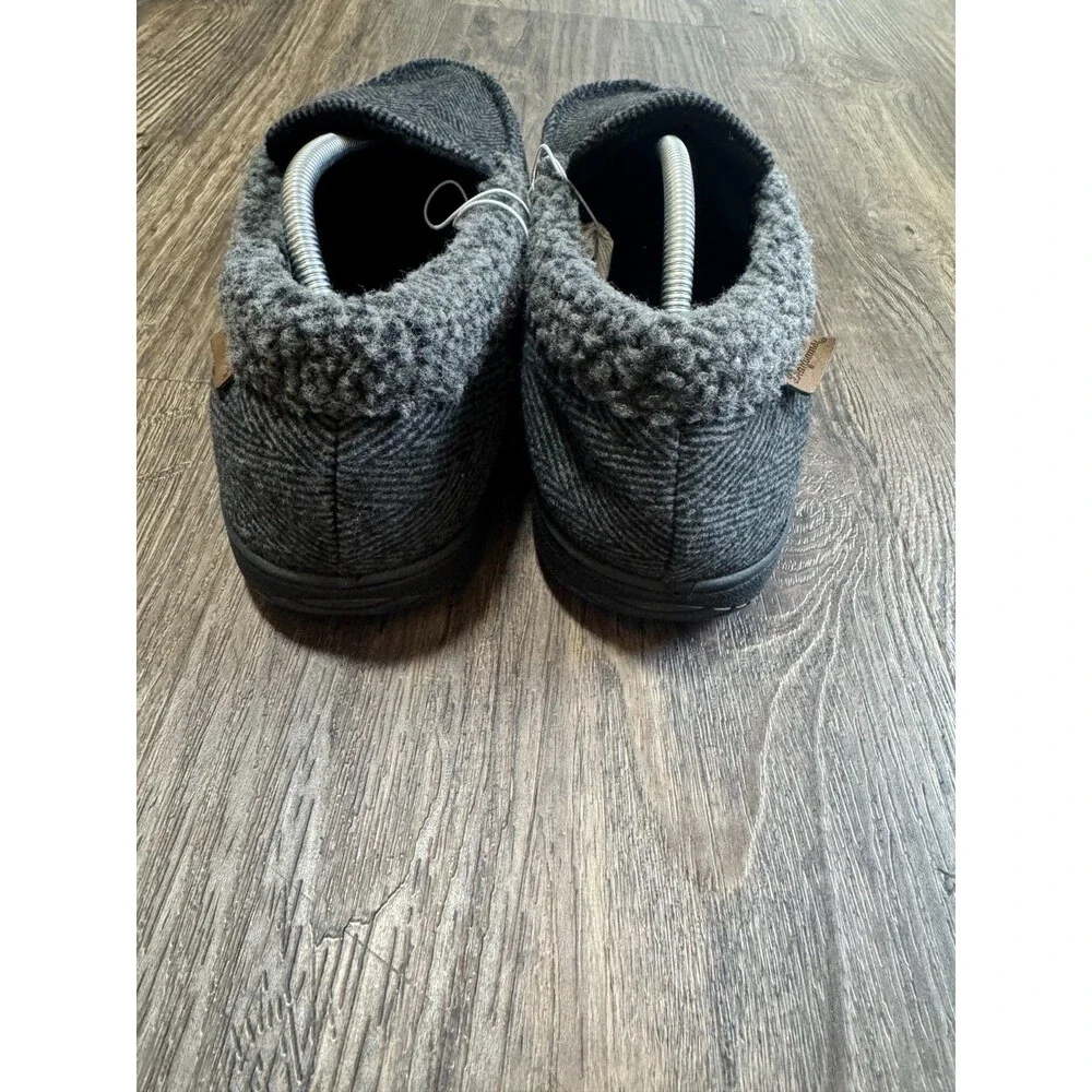 NEW Dearfoams Men’s Memory Foam Indoor Outdoor Slippers Black Size L 11-12